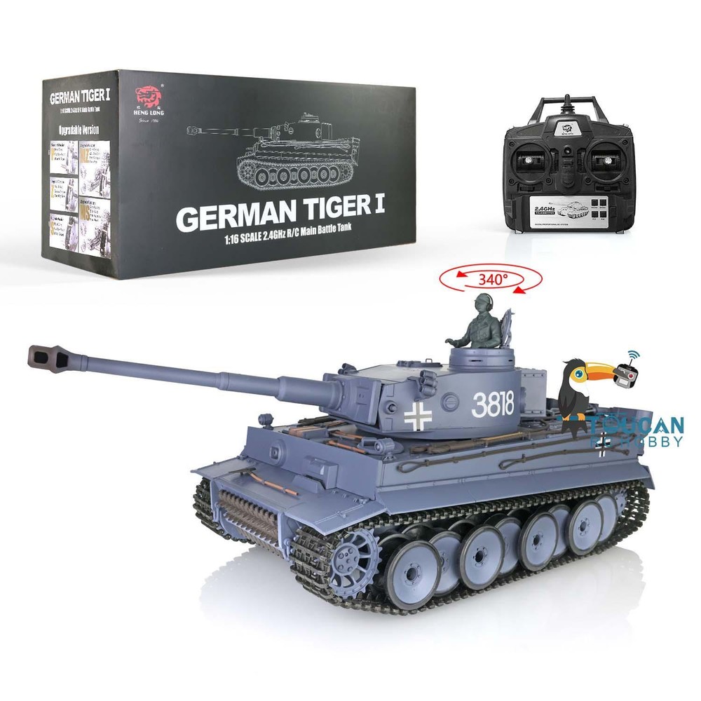 US Stock 2.4Ghz 1/16 Scale 7.0 Henglong Plastic German Tiger I RTR RC Tank 3818