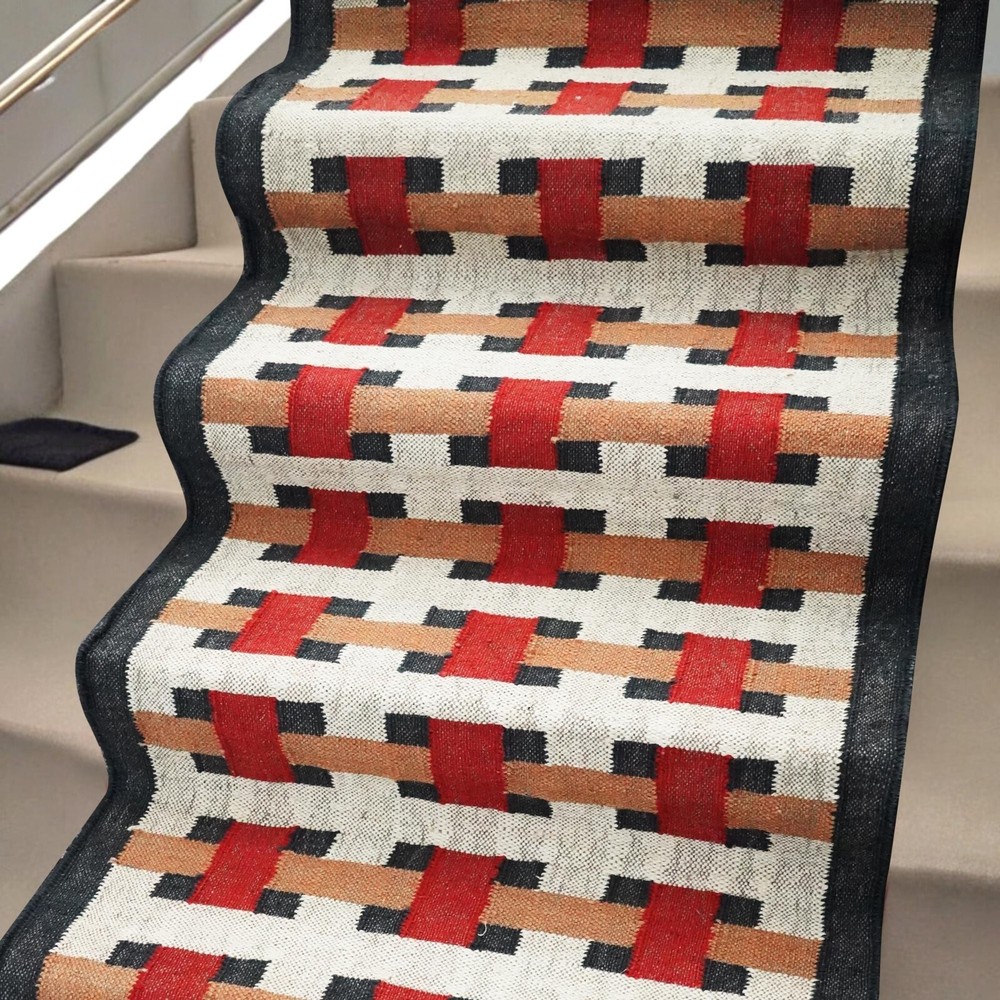 Vintage Kilim Rug aztec kilim Runner  Wool Jute Rug Southwestern Stair kilim rug