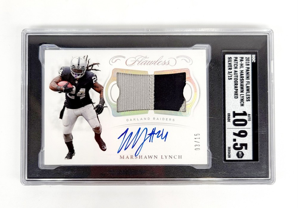 GEM 💎 MINT 10 AUTO #/15 PATCH 2018 Flawless Mashawn Lynch “Beastmode” Seahawks
