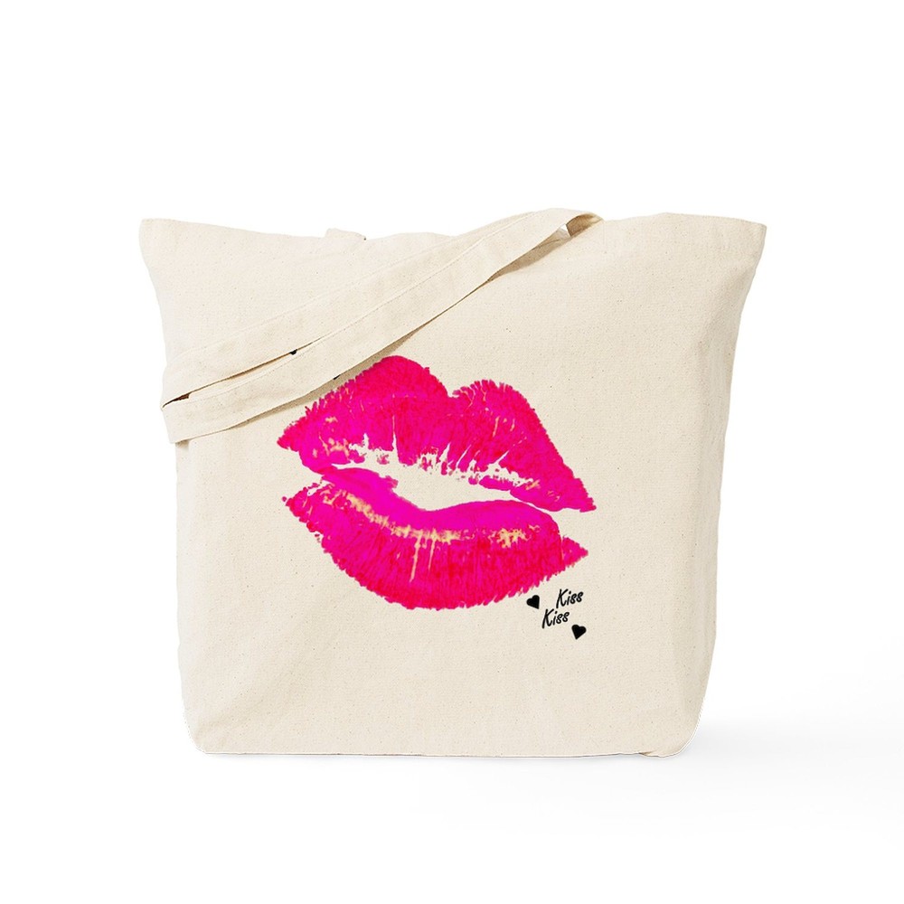 CafePress LIP PRINT Natural Canvas Tote Bag, Cloth Shopping Bag (629042033)