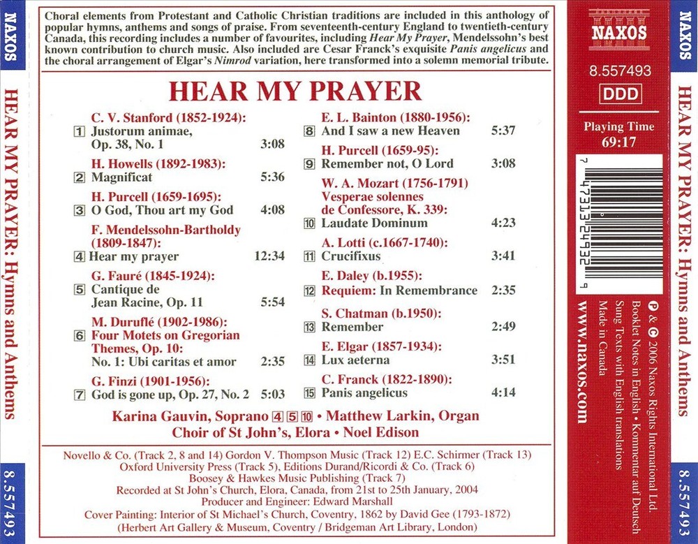 St. John's Church Elora Choir Hear My Prayer Hymns Anthems New CD
