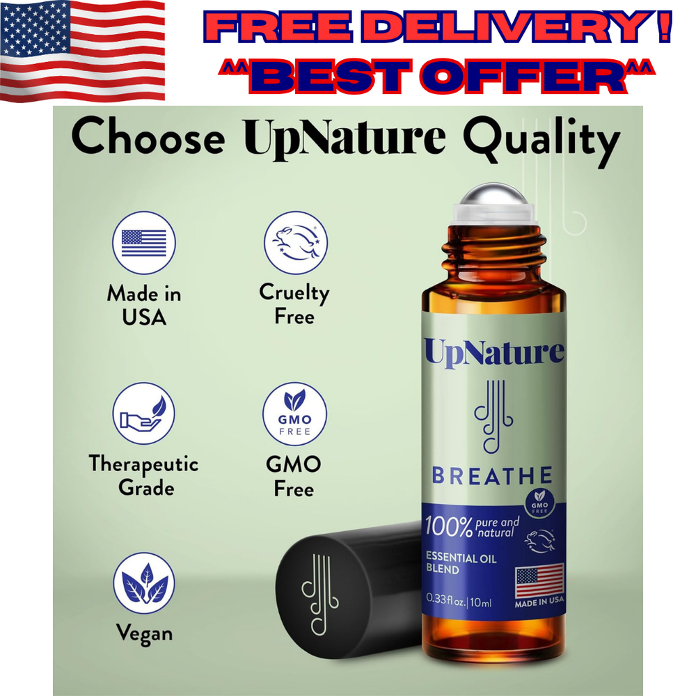 UpNature Breathe Essential Oil Roll On for Natural Respiratory Support