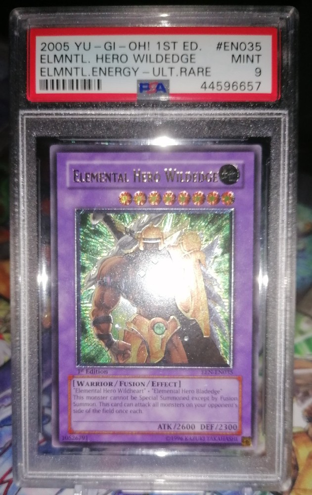 Yu-Gi-Oh Elemental Hero WildEdge 1st Ed Ultimate Rare PSA 9 EU Print