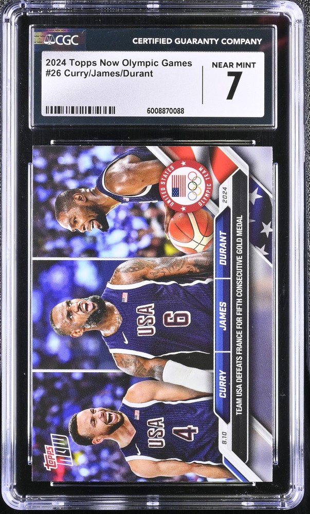 2024 Topps Now Olympic Games #26 Lebron/Curry/Durant CGC 7