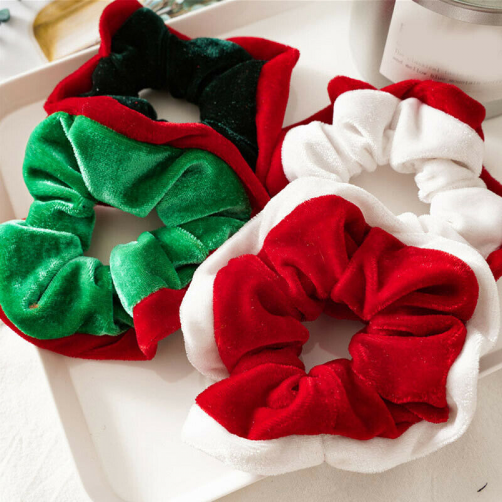 Velvet Christmas Scrunchies Elastic Hair Bands Rope Accessories Ponytail Holder