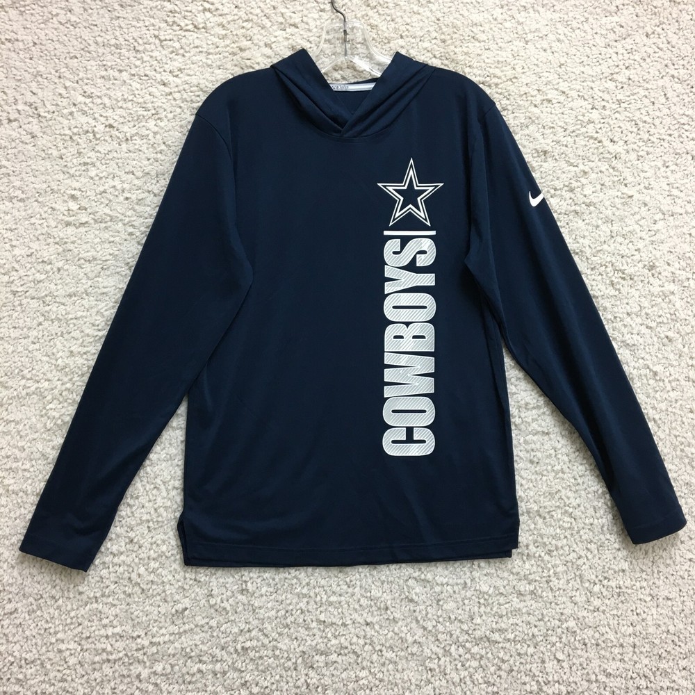 Nike Dallas Cowboy Hoodie Small Adult Blue Dri Fit NFL Football Pullover Mens S