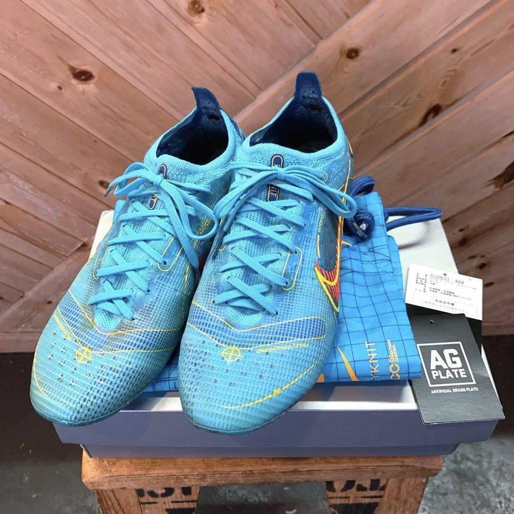 Nike Vapor 14 Elite AG Soccer Cleats US 7 Blue Lightweight Synthetic