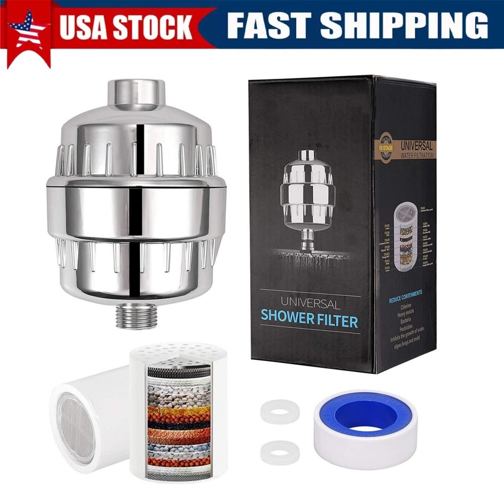 15 Stage Shower Head Filter Purifier with Filter for Hard Water Softener