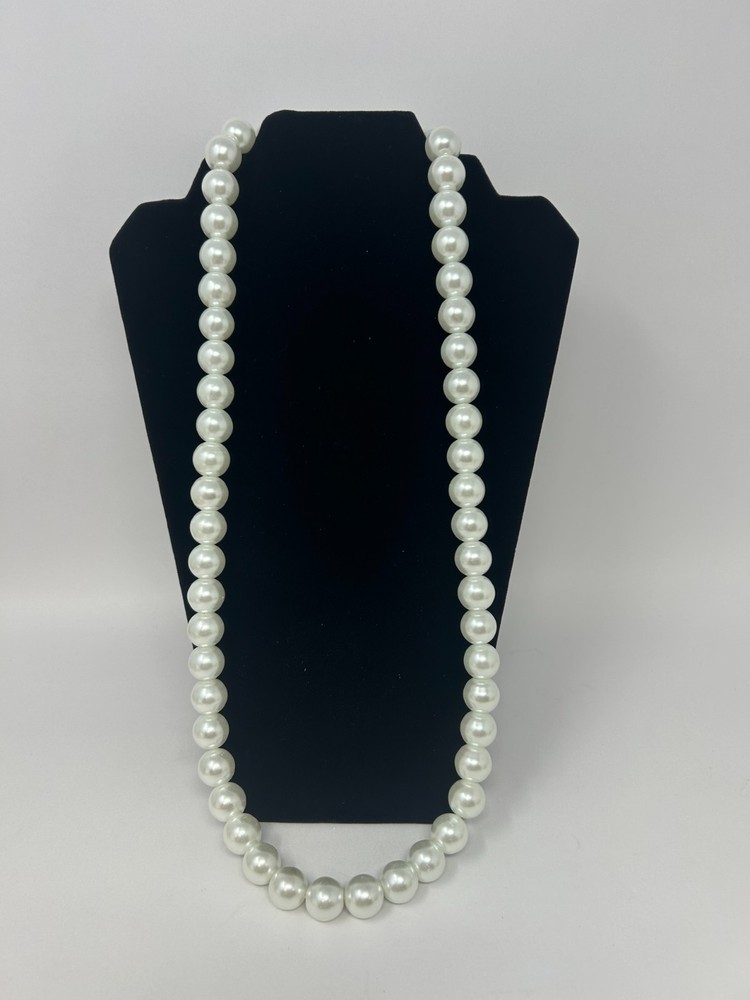 VTG White Ivory Faux Pearl Single Strand No Clasp Demure Wedding Jewelry