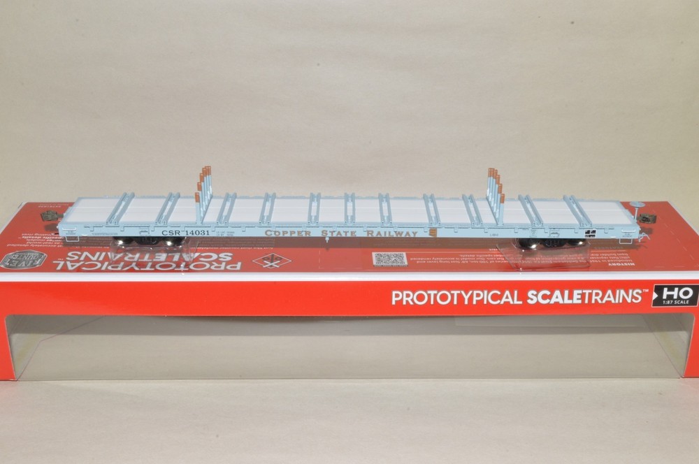 HO scale scaletrains Copper State Railway 68' FINGER RACK flat car train