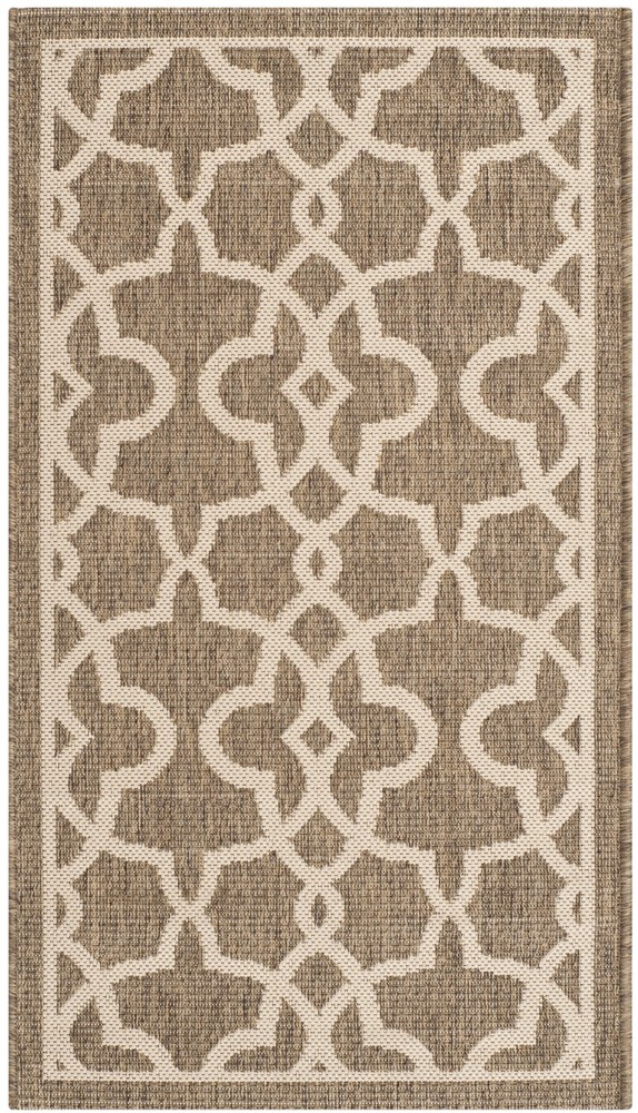 SAFAVIEH Courtyard Carlos Mocha Beige 2x3 Indoor Outdoor Rug