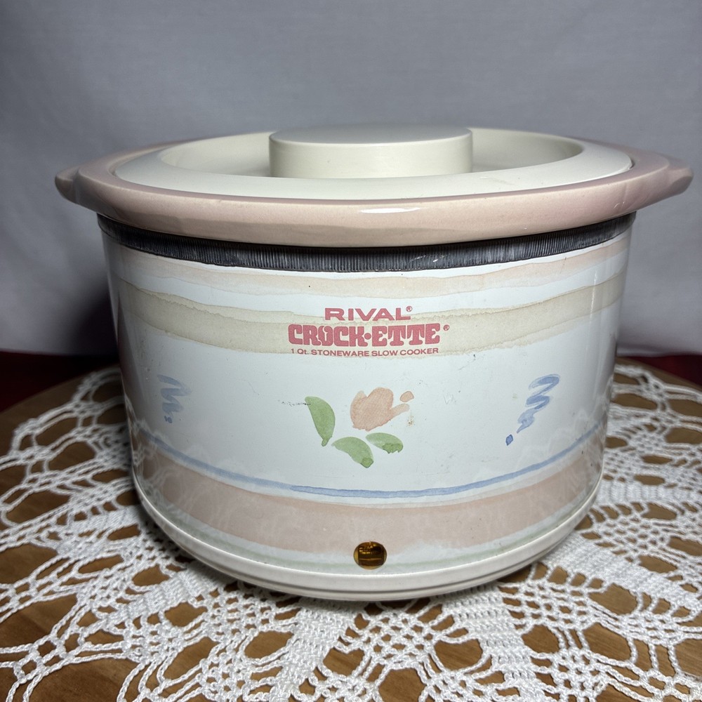 Rival Crock-Ette Pot Slow Cooker Server 1 Qt (0.9 Lt) Model 3200/3 Plastic Lid