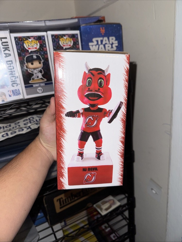 New Jersey Devils NJ Devil Mascot Madness Bobblehead SGA 2023 box New  sound