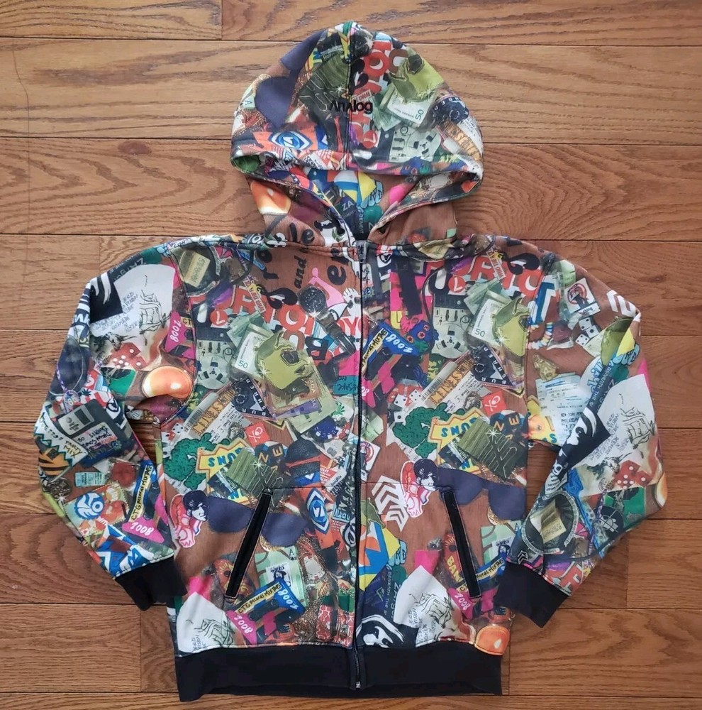Analog Ag Design Unlikely Futures Zip Sweatshirt Hoodie Urban Design Size Small