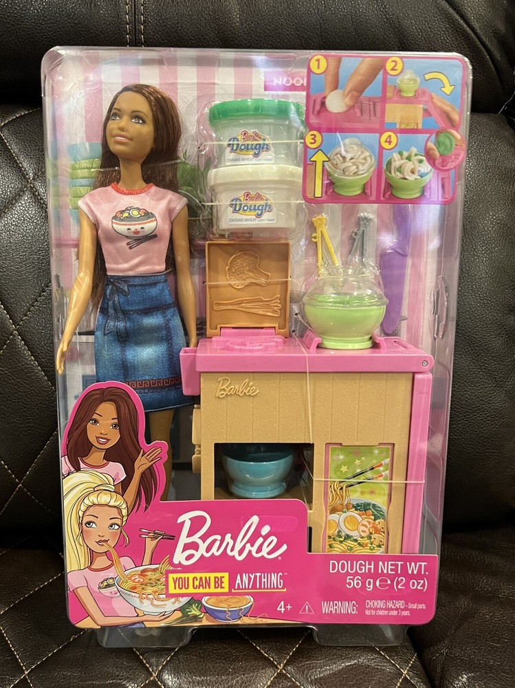 Barbie You Can Be Anything Noodle Maker Brunette Doll Playset