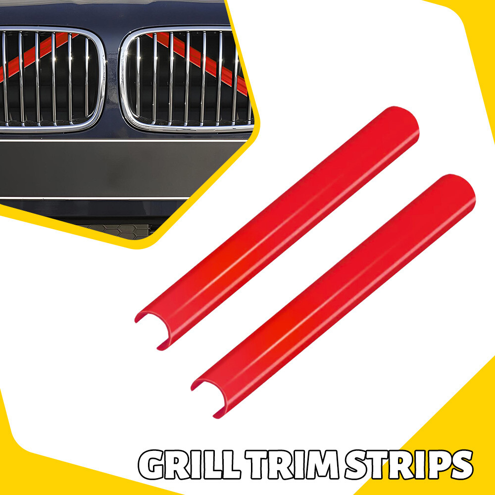 Grill Bar V Brace For BMW F10 F30 1-4Series Front Grille Trim Strips Cover Red M