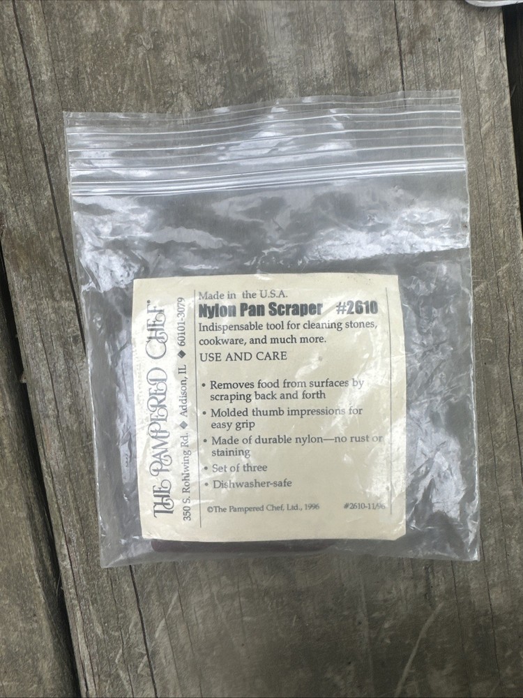Pampered Chef Brown Nylon Pan Scrapers Set of 3 Stoneware Cleaning Tools USA
