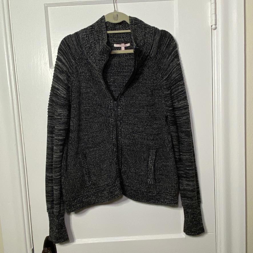 Victoria's Secret Boyfriend Style Knit Zip-Up Sweater Womens Large Y2K Boxy Cozy