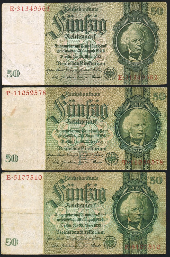 3 x REICHSBANKNOTES (185)