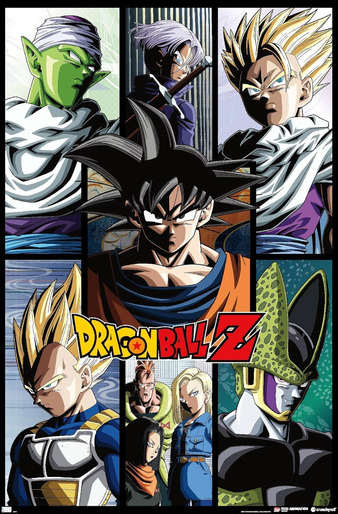 Dragon Ball Z Grid Wall Poster 34x22.4 Inches Unframed Anime Decor