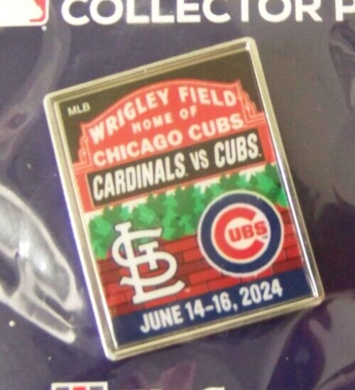 2024 St Louis Cardinals Chicago Cubs pin Wrigley Field MLB c45363