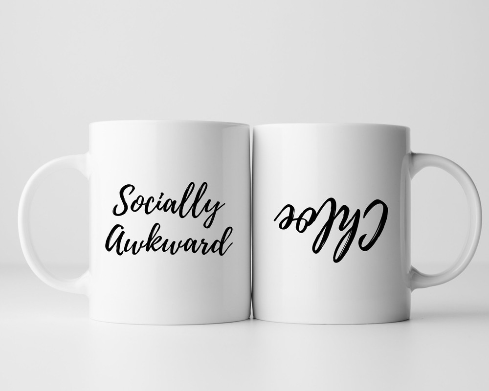 Funny Socially Awkward Friend Funny Mug Printed Quote Coffee Mug Working From
