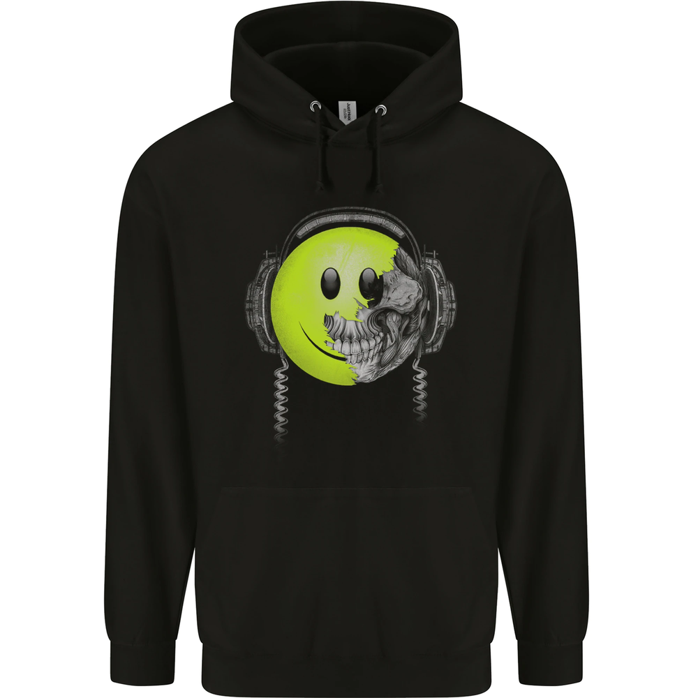 DJ Skull Dance Music DJing Skull Headphones Mens 80% Cotton Hoodie
