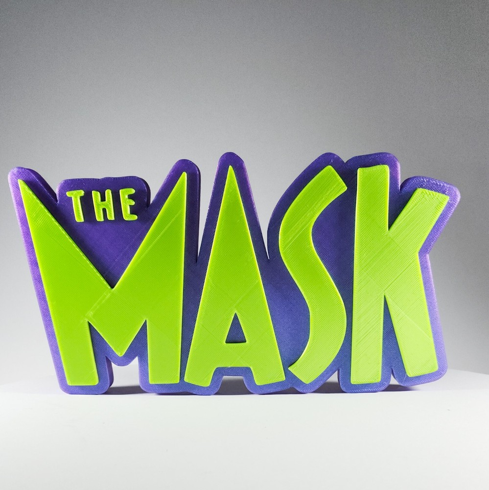 The Mask 3d Printed Sign-Decor Piece-Movie Logo Stand-Iconic