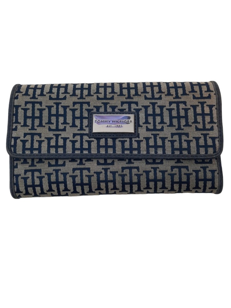 Tommy Hilfiger Navy Jacquard Trifold Wallet for Men