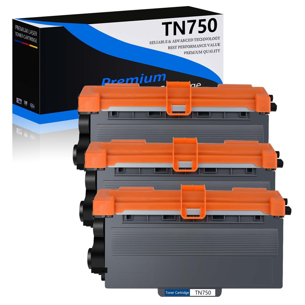 3PK Brother TN750 Toner Cartridge for HL-5450 HL-5470 HL-6180DWT Printers