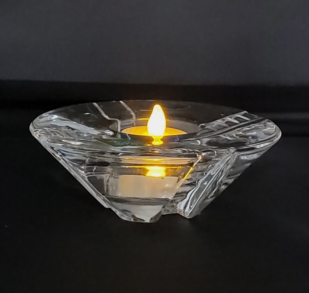 Shannon Ireland Clear Crystal Round Disc Votive Tea Light Candle Holder 5