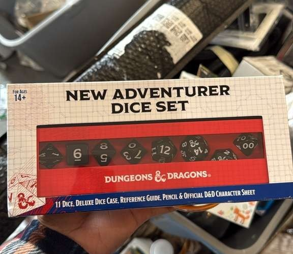 D&D Adventure Dice Set – Black Dice + Red Case