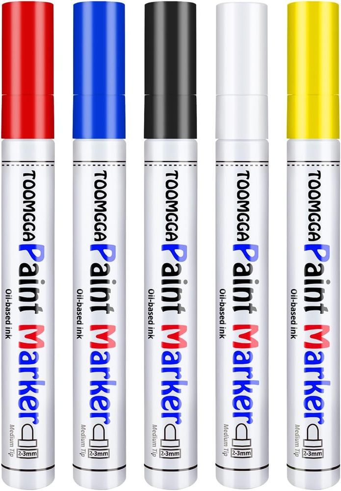 5 Colors Paint Markers - Permanent Paint Pens Paint Markers, Oil Based Paint Pen