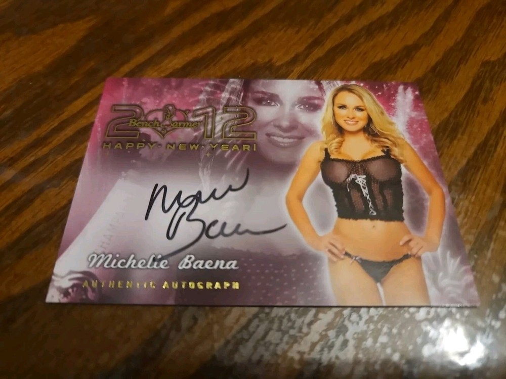 Benchwarmer 2012 Michelle Baena Happy New Year Autograph Gold Foil Auto Playboy