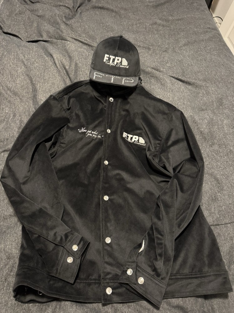 Brand new Black certified diamond dealer jacket with Matching black hat