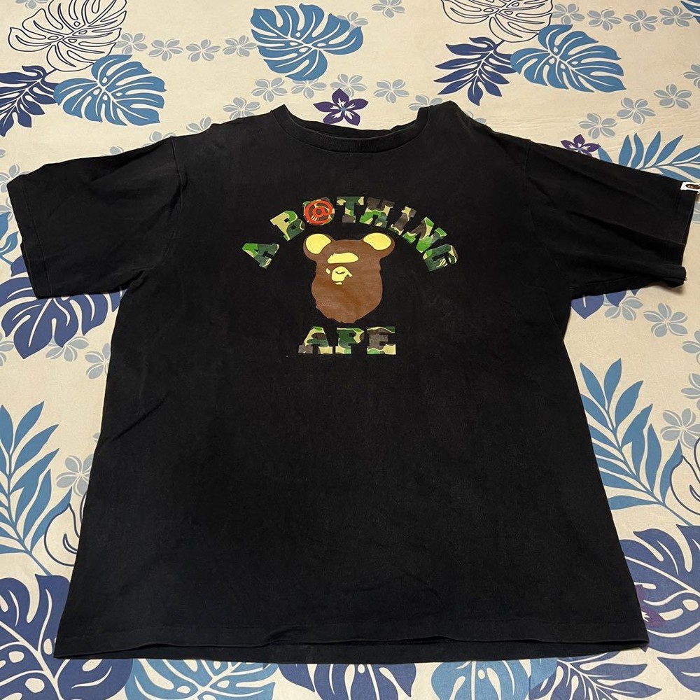 Excellent Used BAPE Shirt XL Authentic Rare 90S Single Stitch Ape T-Shirt L Size