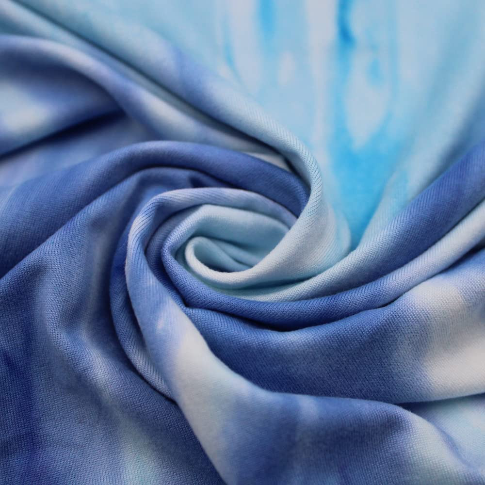 Tie Dye Print Brushed Polyester Spandex Fabric DTY Double Sided