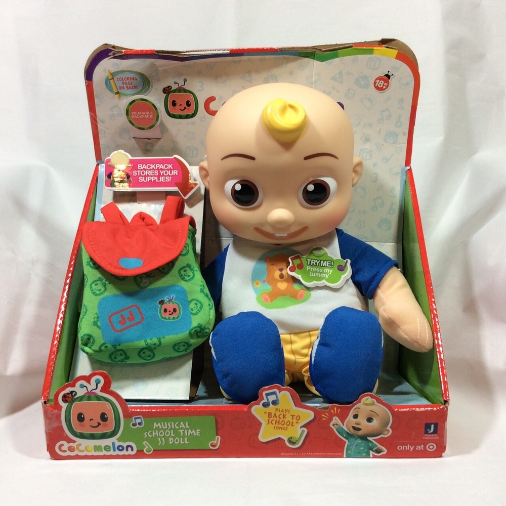 Cocomelon JJ Doll Musical Plush with Backpack Sings School Time-image