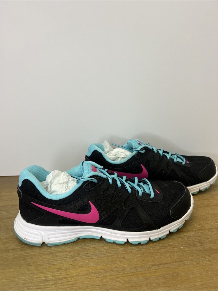Nike Womens Revolution 2 554900-019 Black Pink Running Shoes Sneakers Size 8