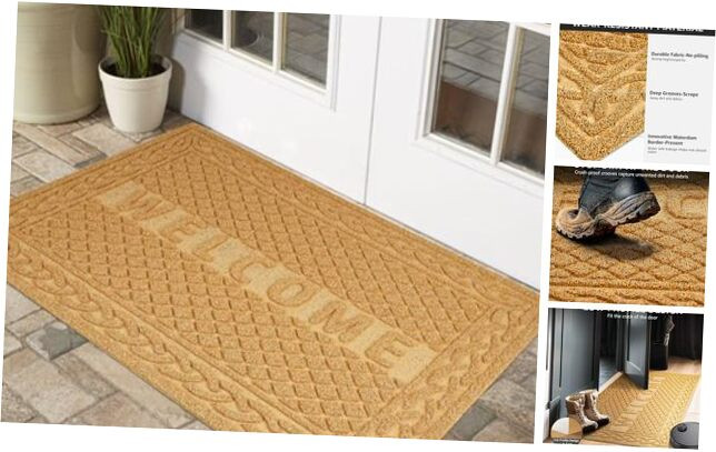 Door Mats, Heavy Duty Durable Welcome Mat for Home Entrance Floor, with Non