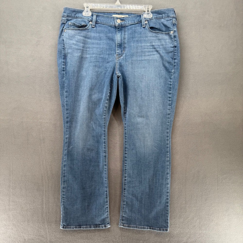 Levi Strauss Jeans Women 18W Blue Classic Boot Cut Denim Stretch Mid Rise