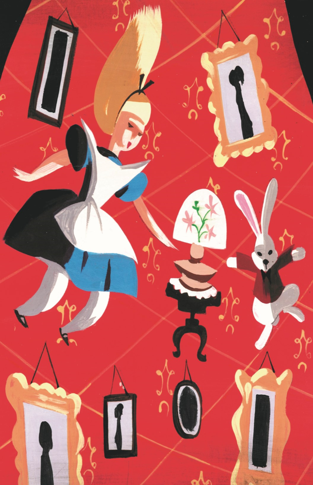 Mary Blair Disney Alice in Wonderland Falling Concept Art Poster Print 11x17