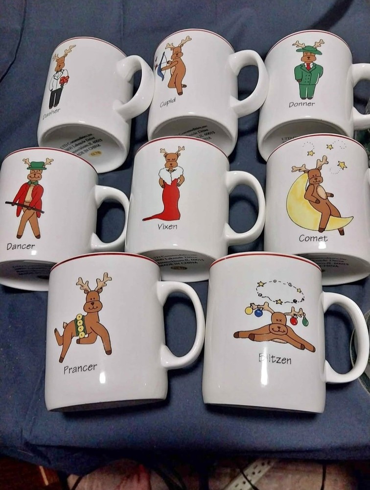 Santa's Reindeer Mug Set - Festive Holiday Drinkware Collection