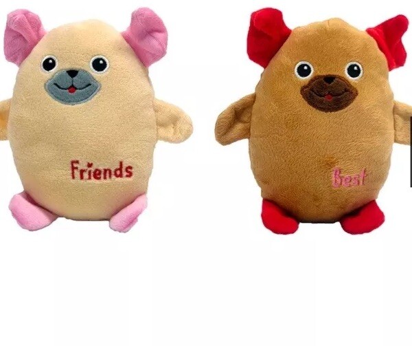 Seasonal Valentine’s Day Dog Plush Toy Stuffed Gift Set Of 2 Best  Friend