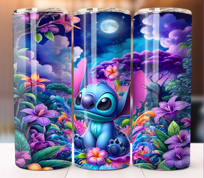 Stitch Tumbler 20oz Mug Cup w/ Lid Straw Stainless