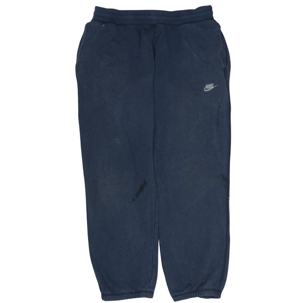 Nike Mens Joggers Navy Blue Fleece Drawstring Elastic Waist Embroidered Logo XL