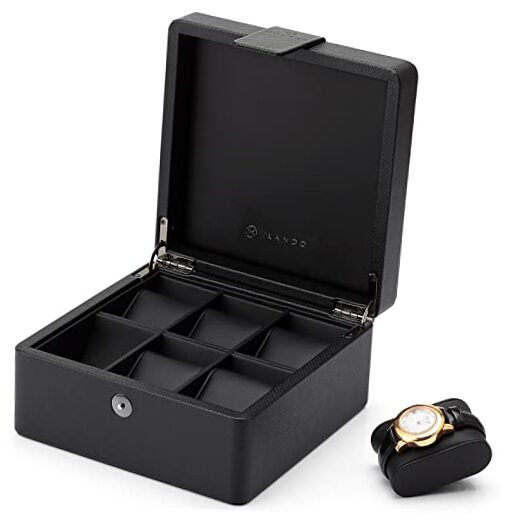 Fathers Day Gift, Watch Box Organize for Men, 6 Slots Watch Case with-image