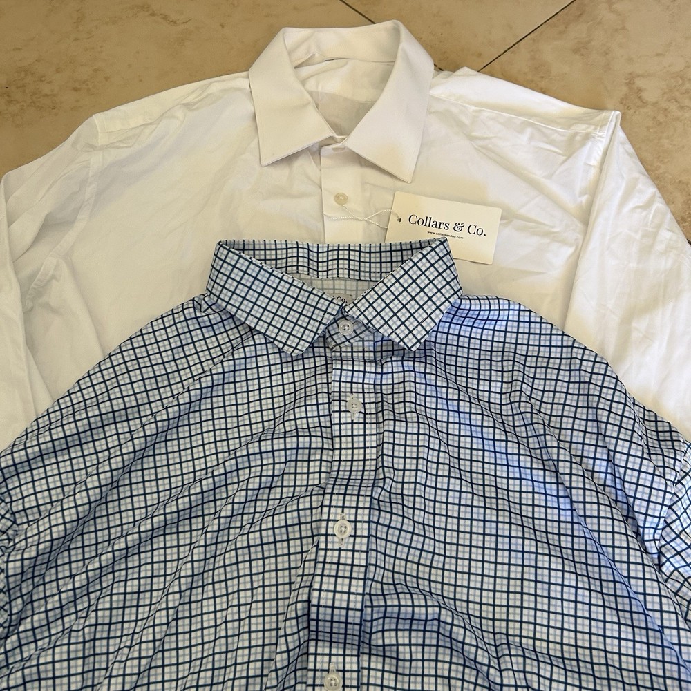 Collars & Co Shirt Mens Size XL Lot of 2 Dress Collar Polo
