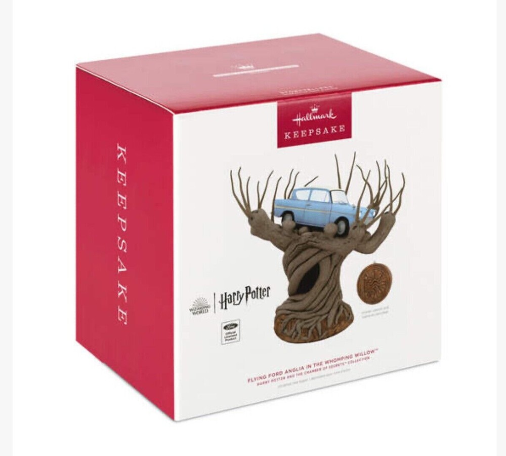 Hallmark Harry Potter Flying Ford Anglia  Whomping Willow 2024 Tree Topper