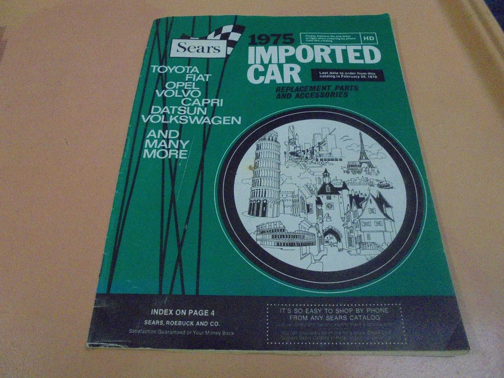 Vintage 1975 Sears Imported Car Parts and Accessories Catalog